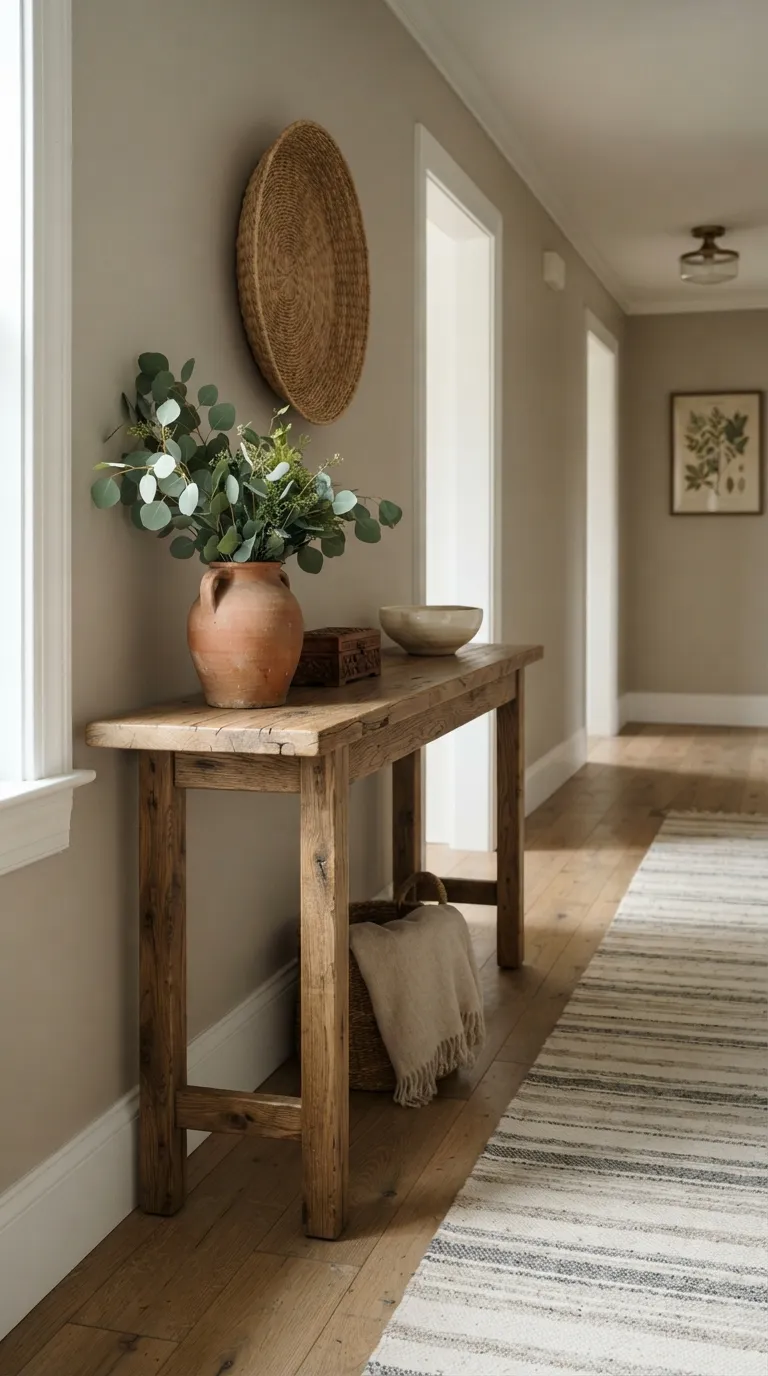 hallway console table decor ideas Style With Natural Wood
