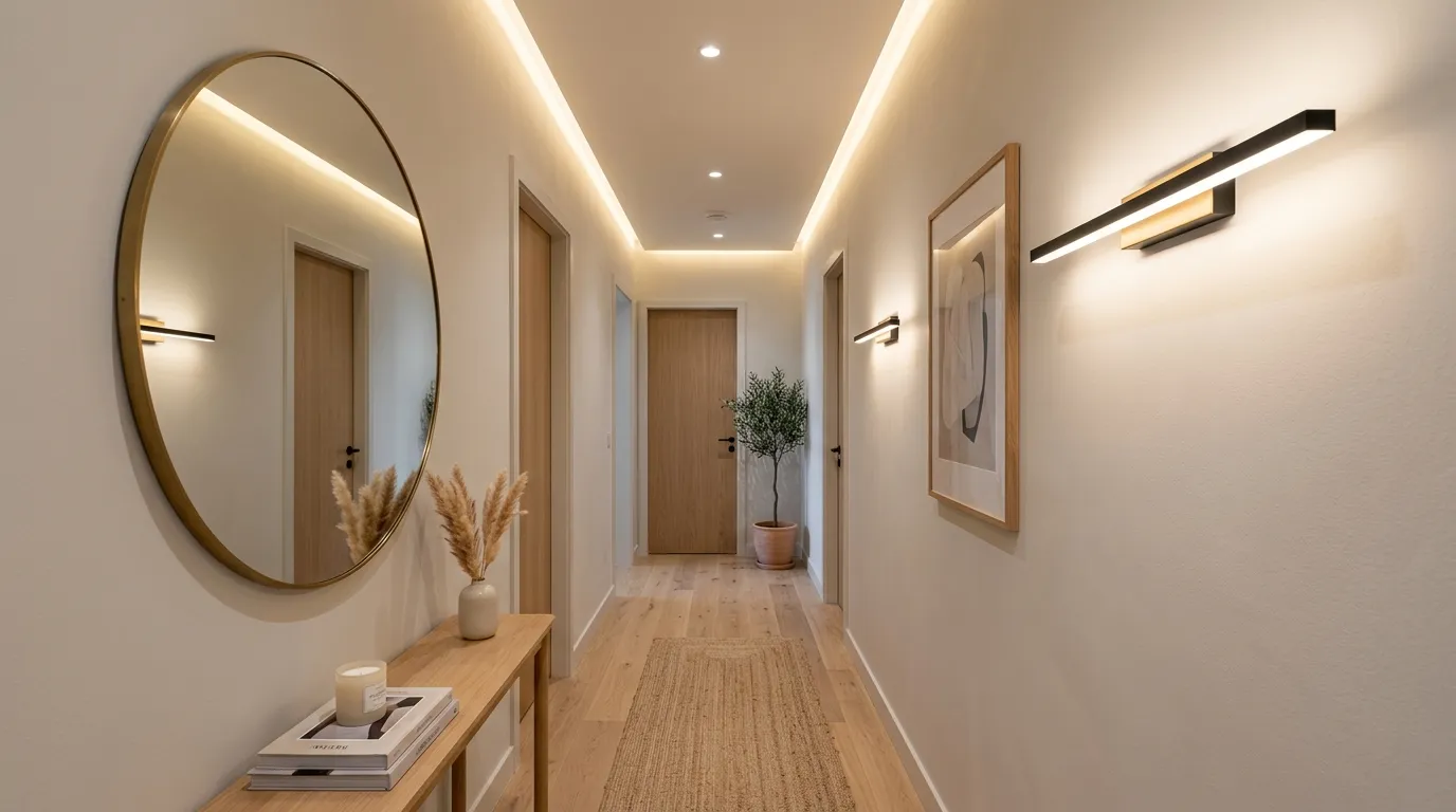 hallway decorating ideas on a budget Layered Lighting