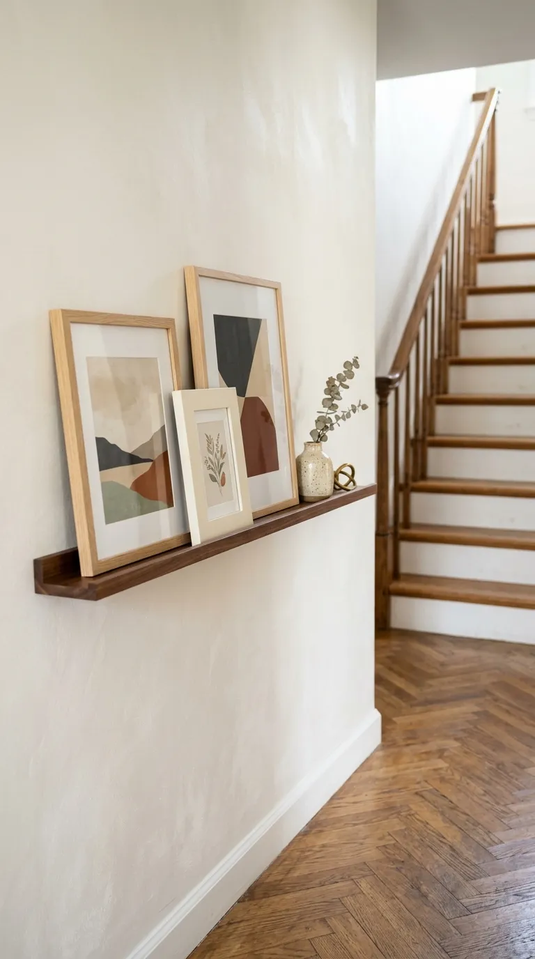 hallway wall decor ideas Slim Picture Ledge