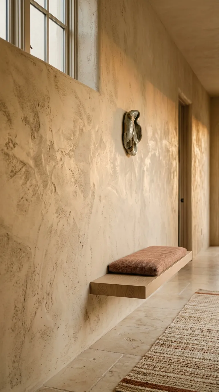 hallway wall decor ideas Textured Plaster Finish