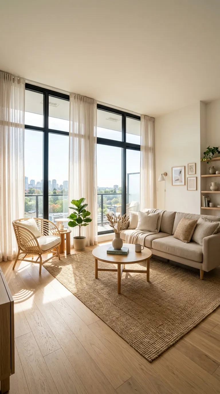 how to make a small apartment look bigger Minimal Window Treatments