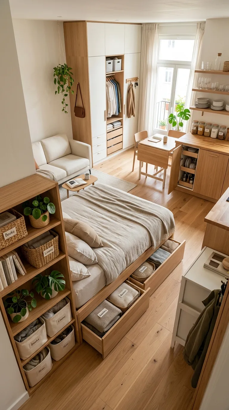 how to make a small apartment look bigger Smart Storage Solutions