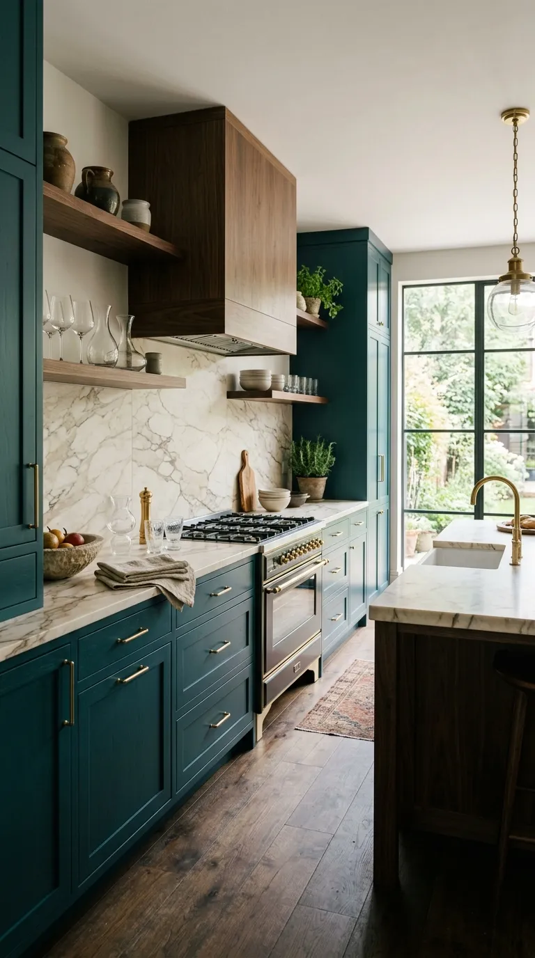 kitchen cabinet color ideas Deep Teal