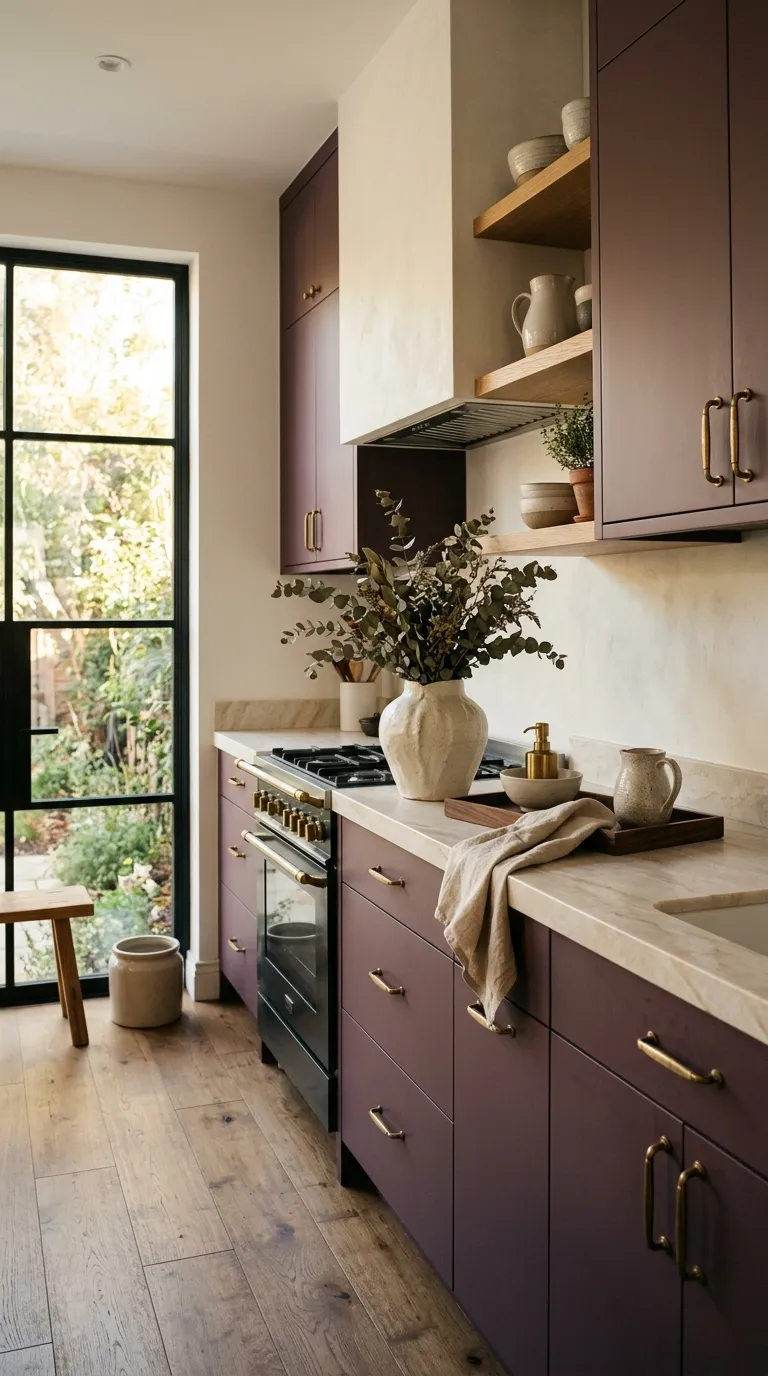kitchen cabinet color ideas Muted Plum