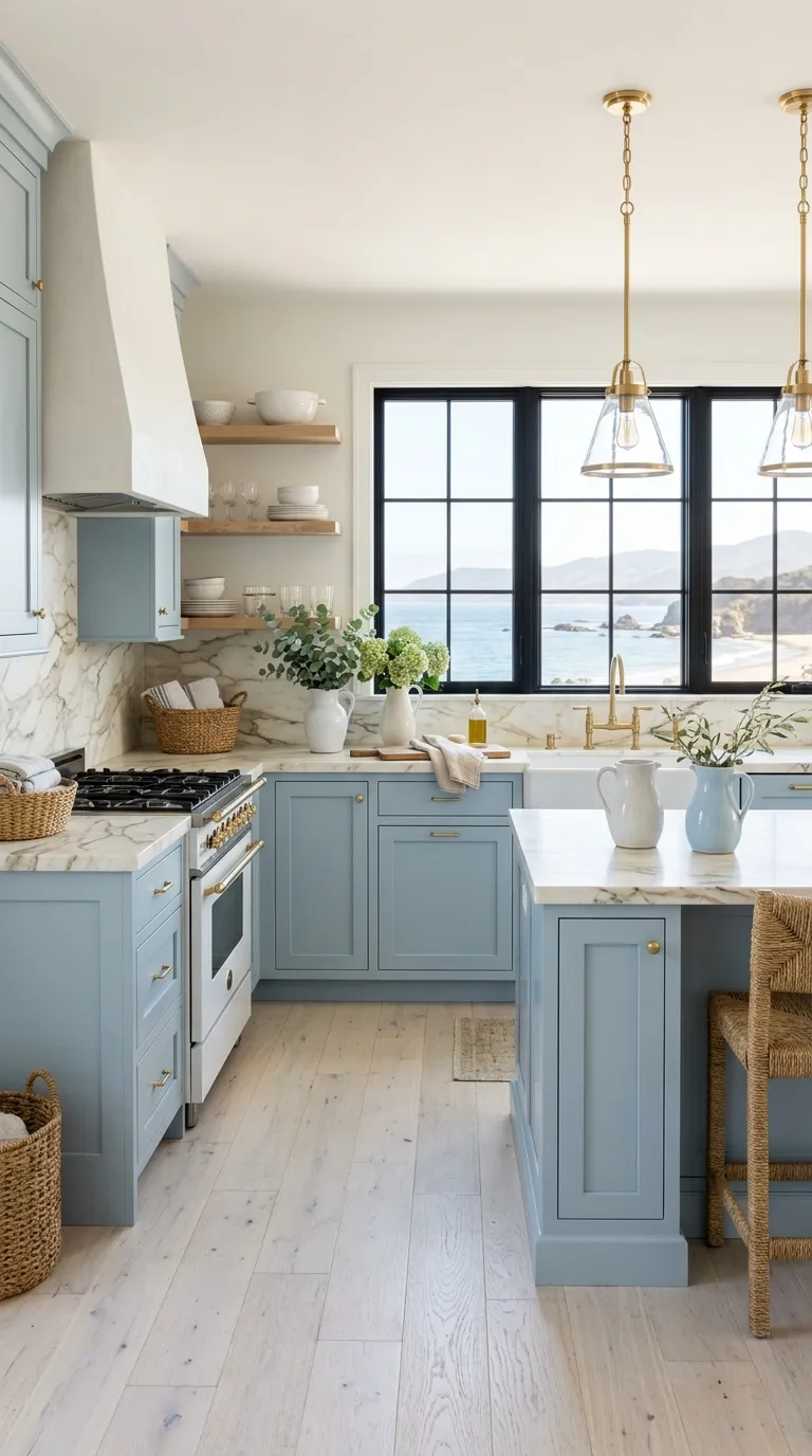 kitchen cabinet color ideas Powder Blue