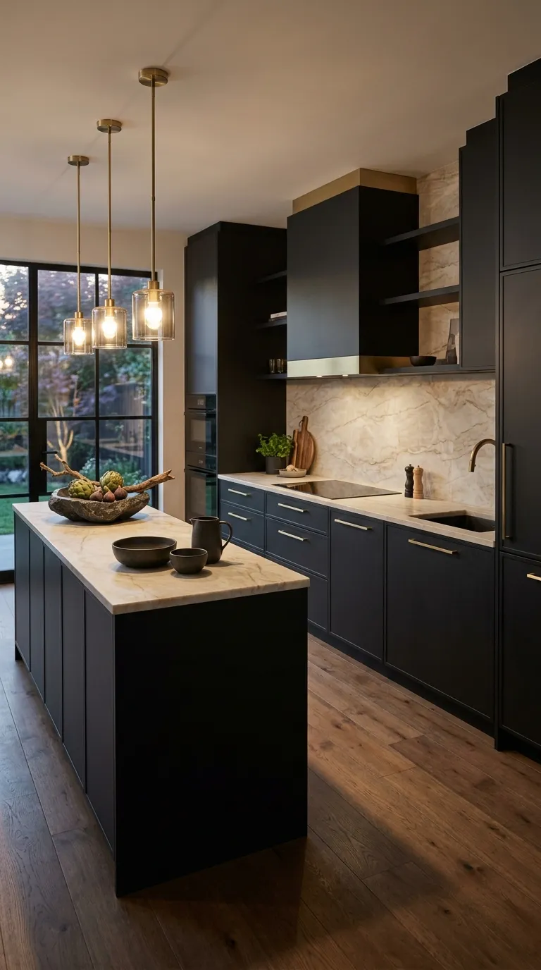kitchen cabinet color ideas Soft Black