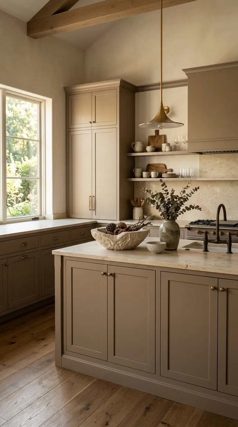 kitchen cabinet color ideas Warm Taupe