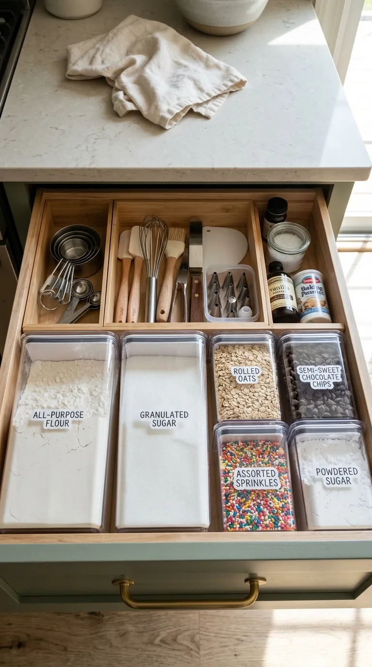 kitchen cabinet organization ideas Baking Supply Drawers