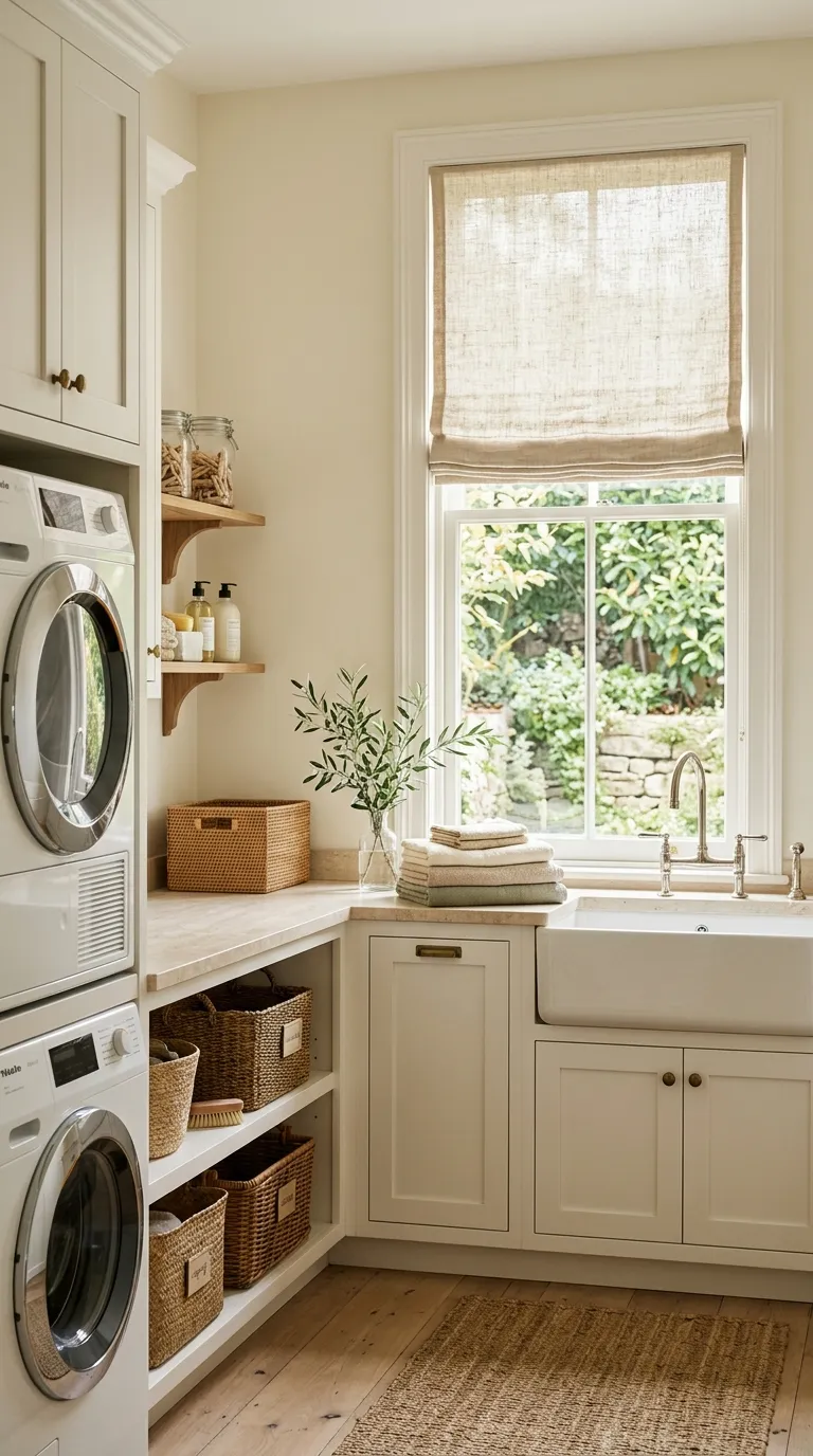 laundry room makeover ideas Decorative Window Treatment