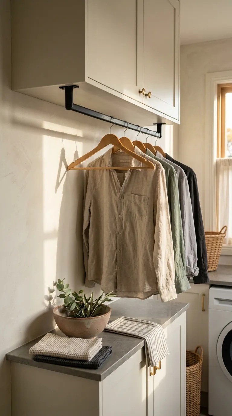 laundry room makeover ideas Hanging Drying Rail