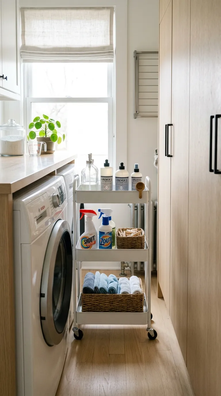 laundry room makeover ideas Slim Rolling Cart