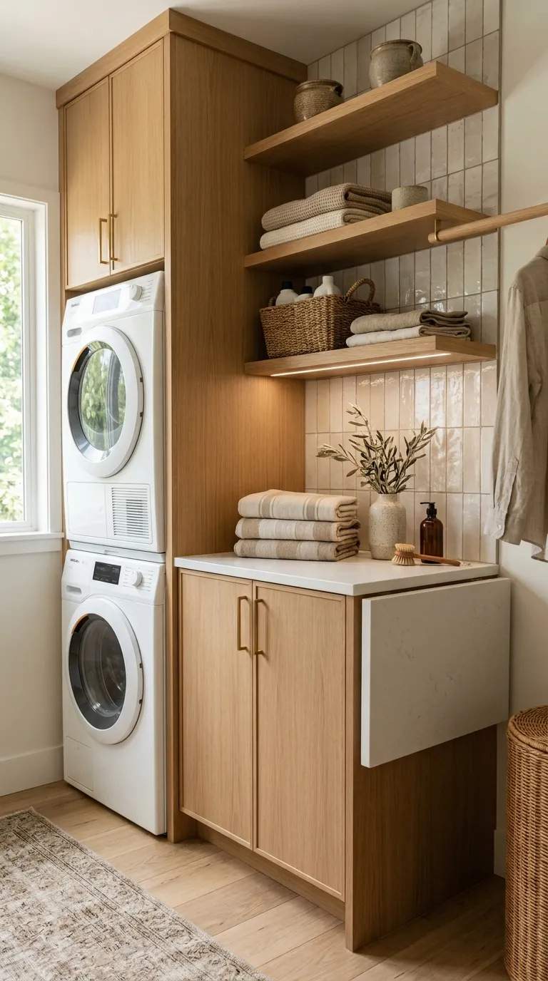 laundry room makeover ideas Vertical Backsplash