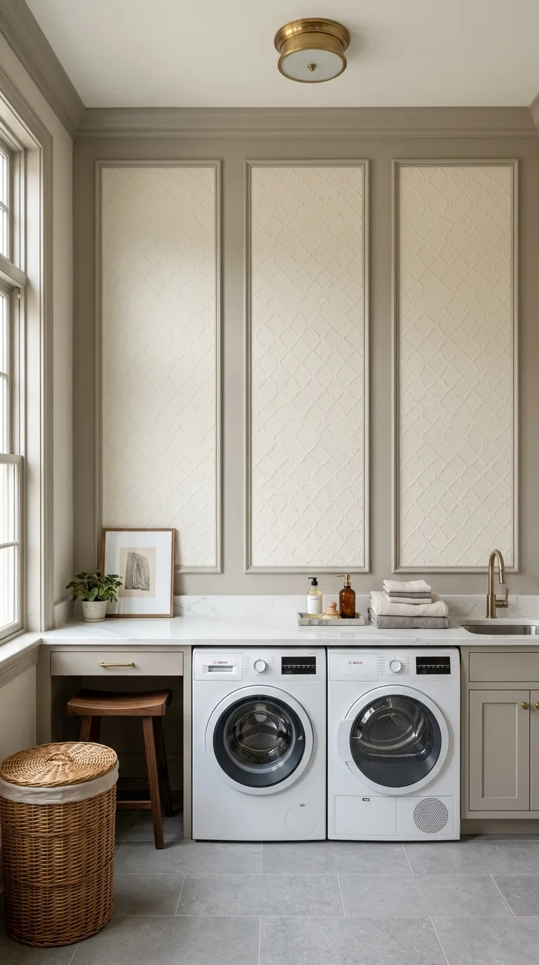 laundry room makeover ideas wallpaper Luxury Panel Effect