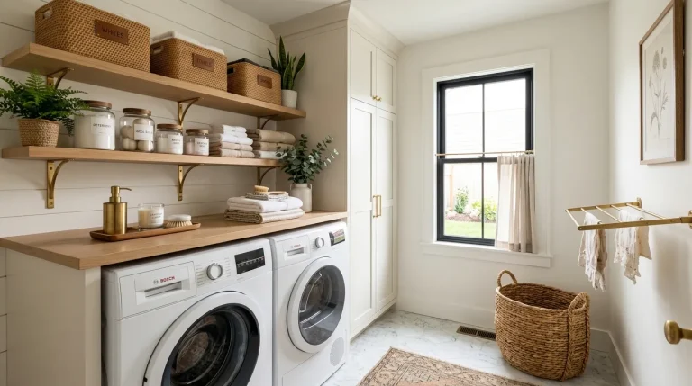 laundry room shelf decor ideas