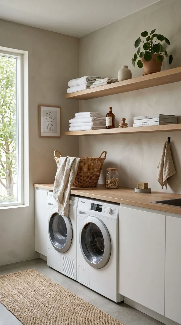 laundry room shelf decor ideas Minimalist Shelf Styling
