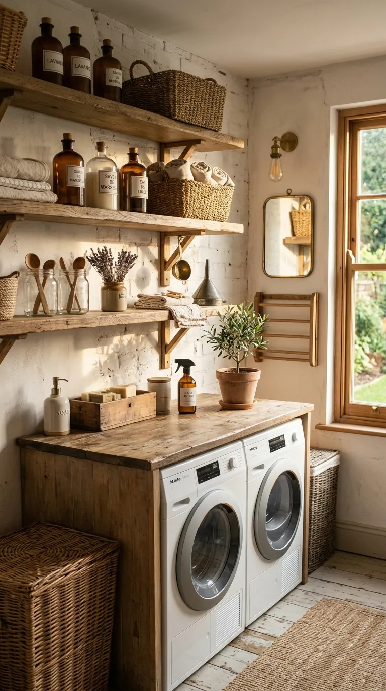 laundry room shelf decor ideas Vintage Laundry Touches