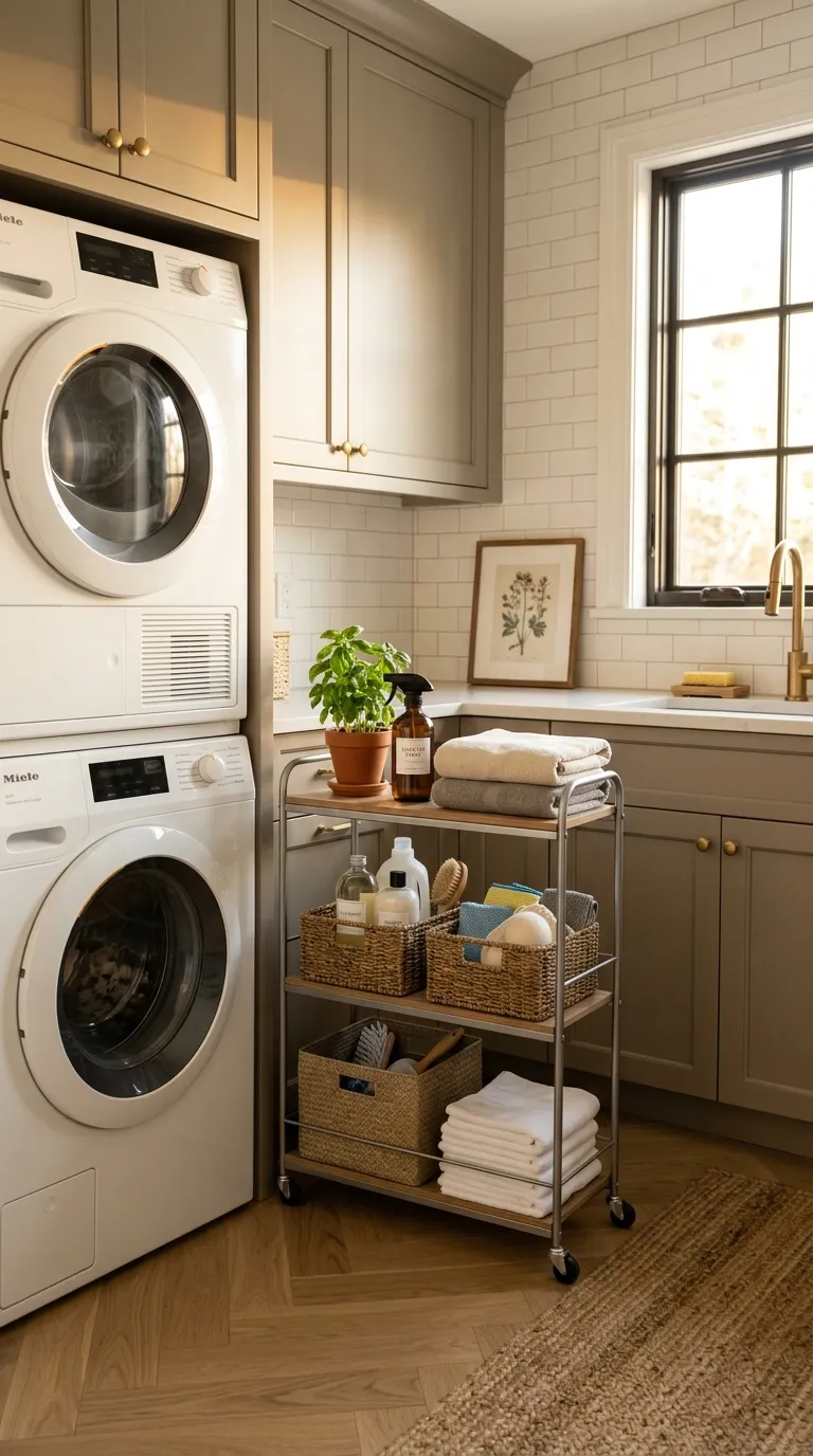 laundry room storage ideas for small spaces Rolling Utility Cart