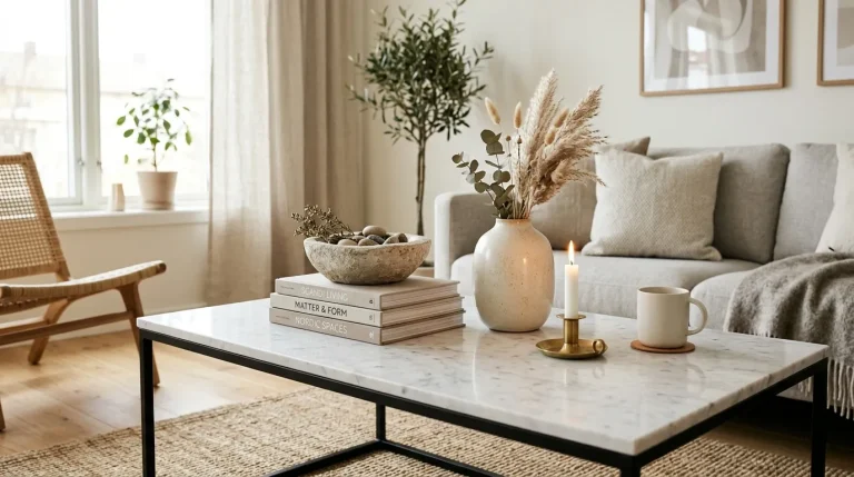minimalist modern coffee table styling