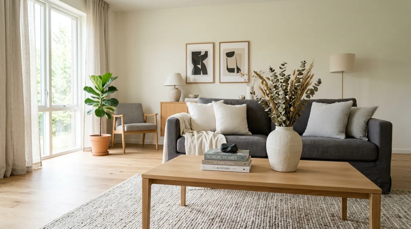 minimalist modern coffee table styling Asymmetrical Arrangement
