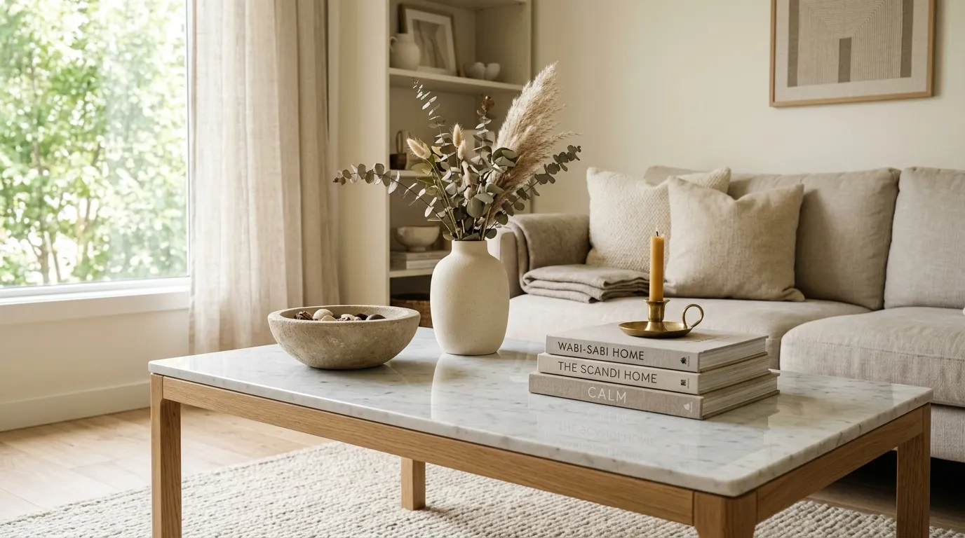 minimalist modern coffee table styling Sculptural Bowl Accent