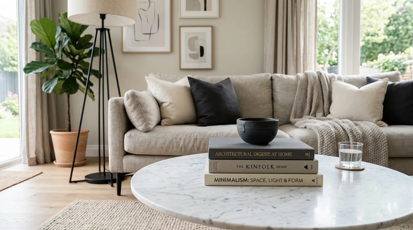 minimalist modern coffee table styling Stacked Design Books