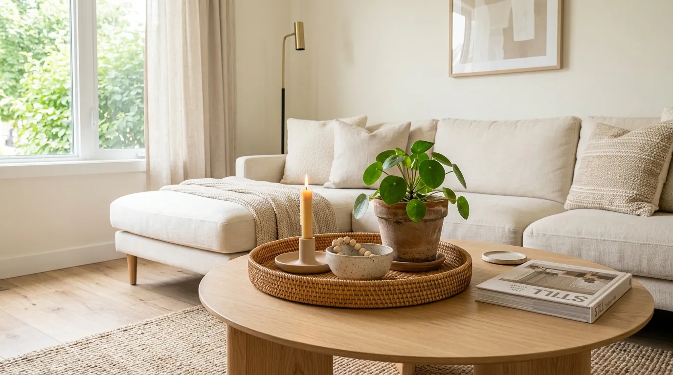 minimalist modern coffee table styling Textured Decorative Tray