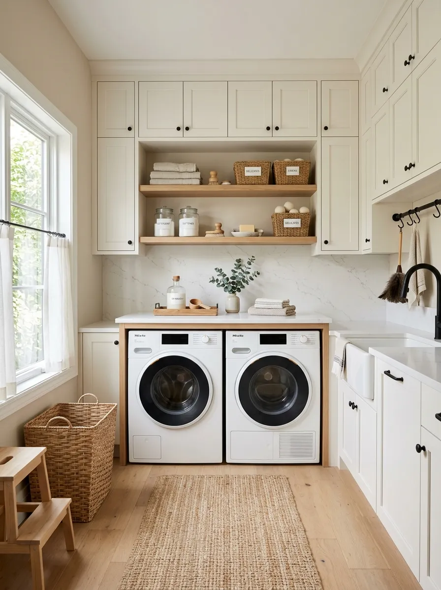modern farmhouse laundry room ideas Quartz Folding Counter