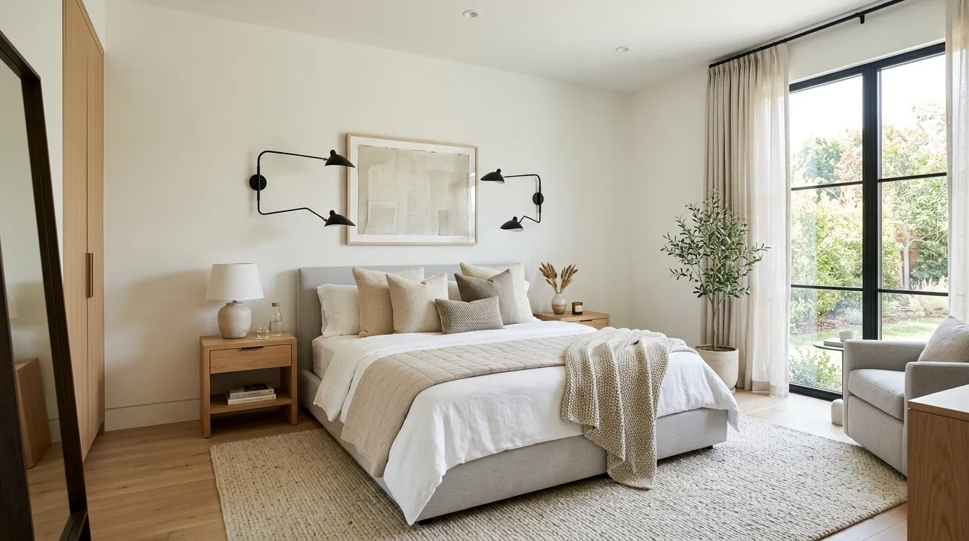 modern guest room decor ideas Layered Bedding