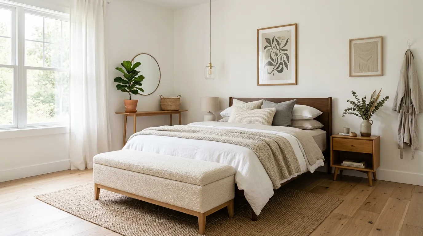 modern guest room decor ideas Minimalist Storage Bench