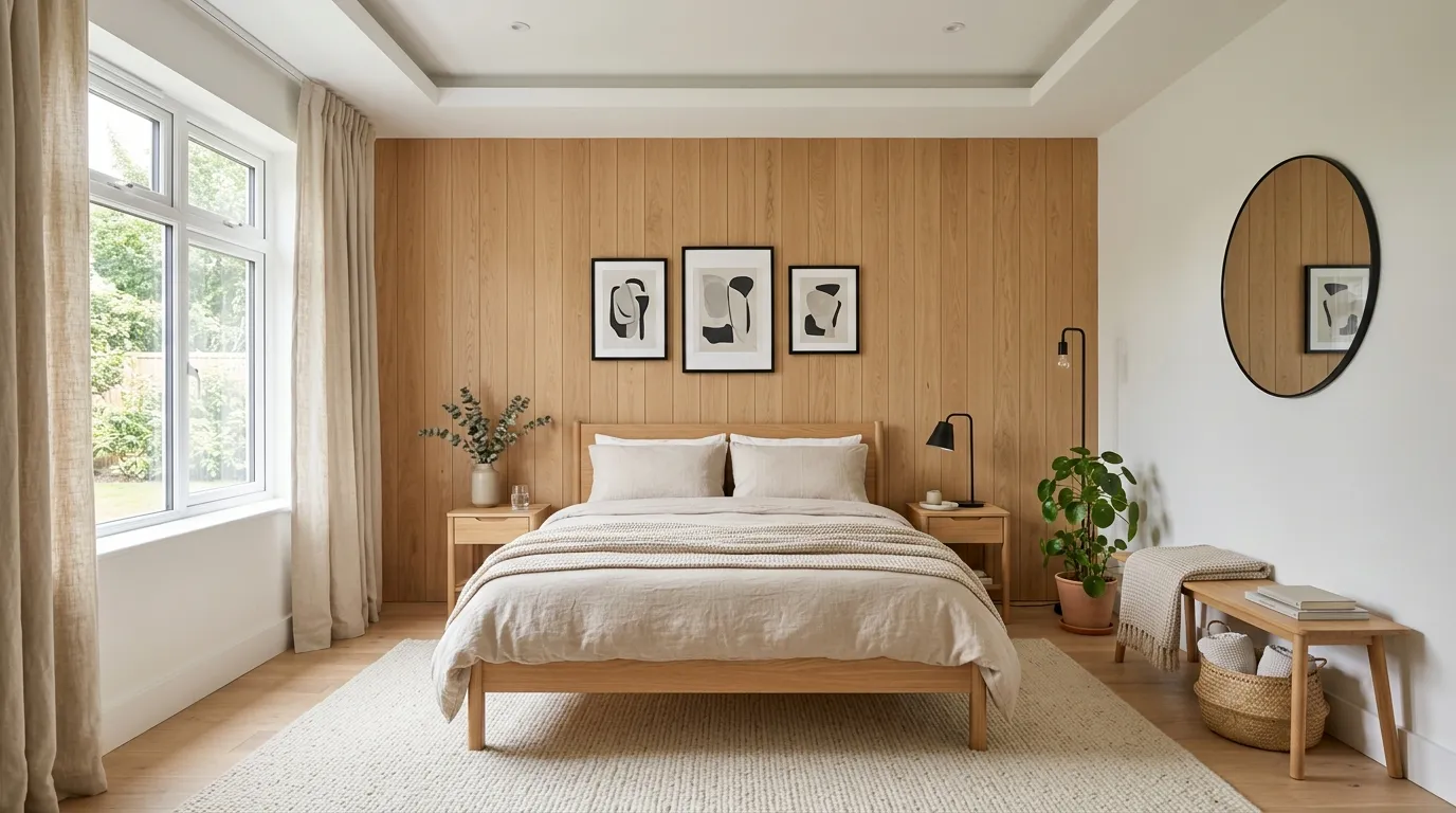 modern guest room decor ideas Warm Wood Finishes