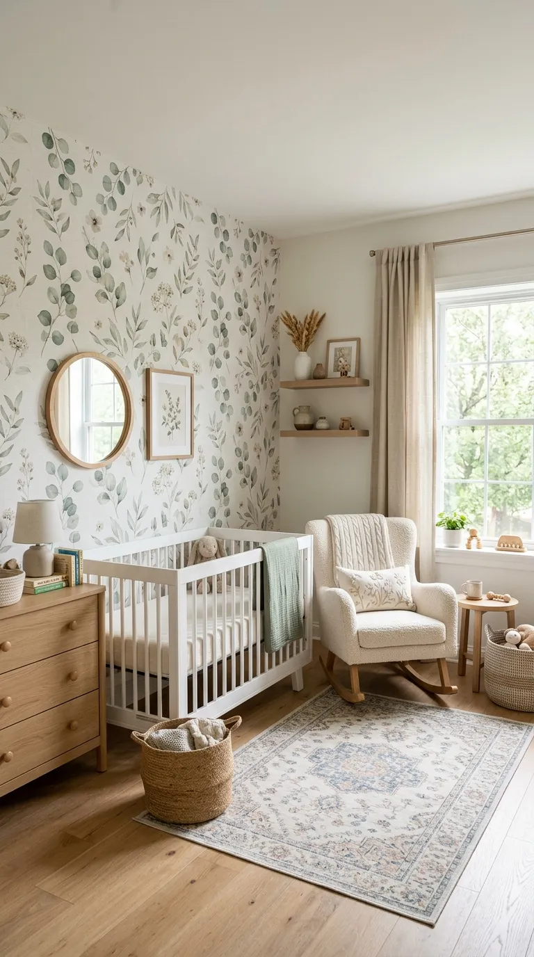 nursery decor ideas on a budget Peel-and-Stick Wallpaper