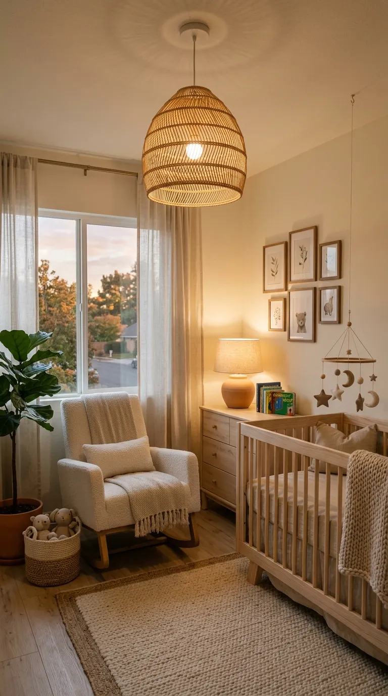 nursery decor ideas on a budget Soft Layered Lighting