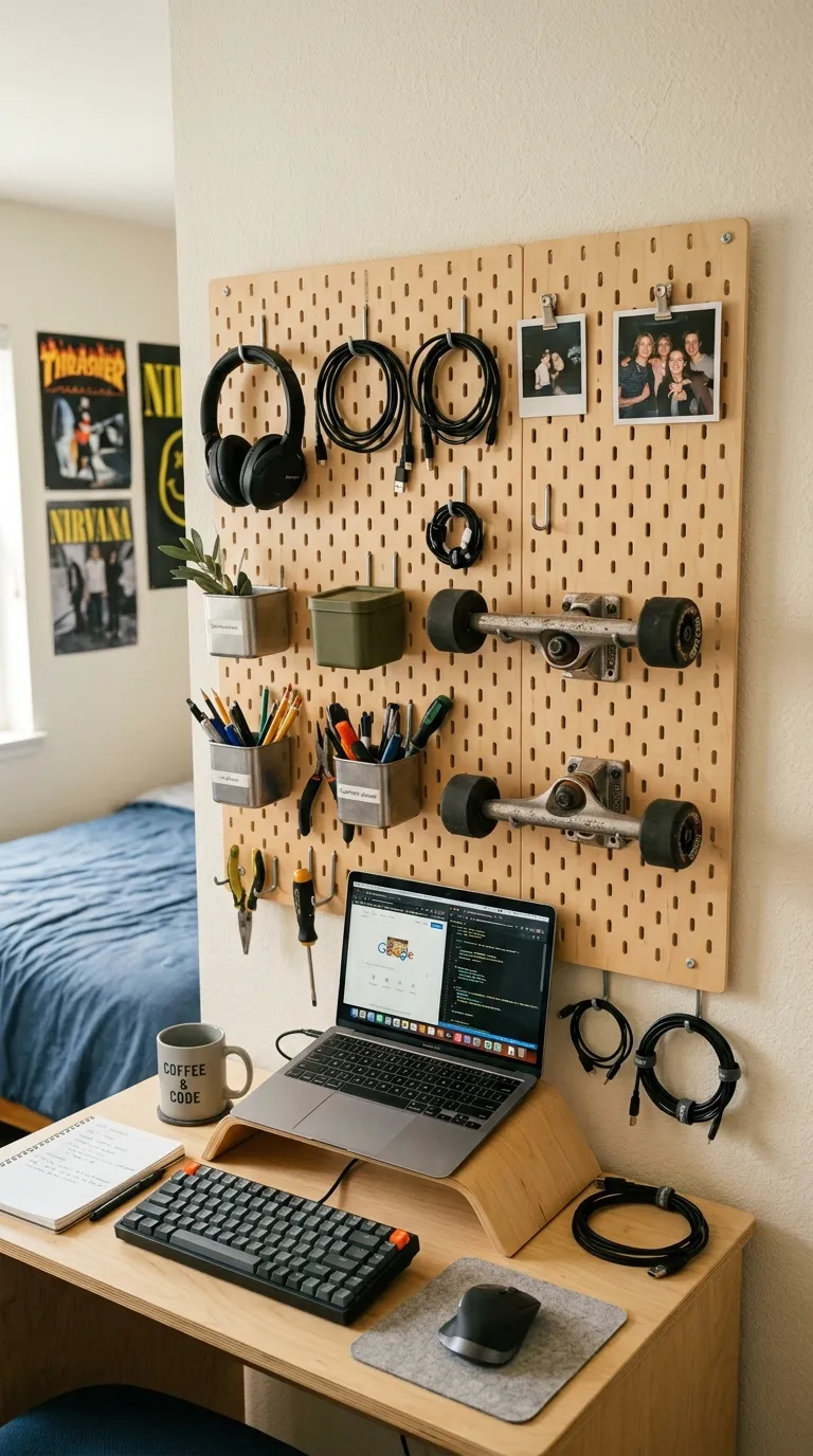 room ideas for teens boys Pegboard Organizer