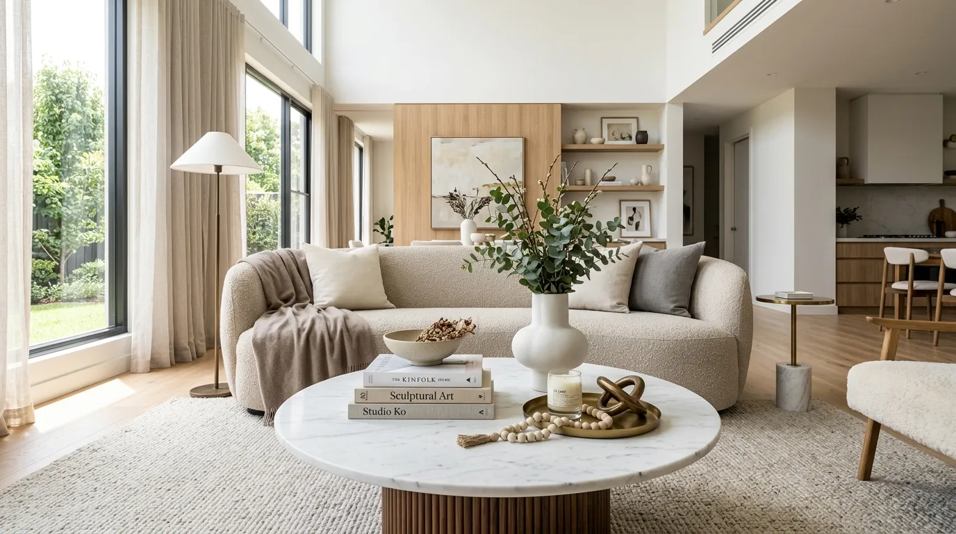 round modern coffee table decor ideas