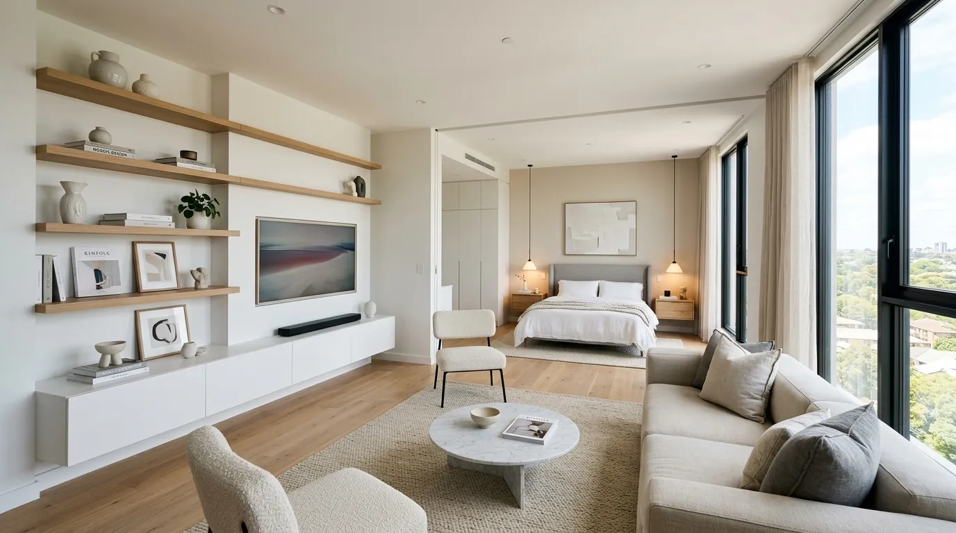 small apartment aesthetic ideas Floating Furniture