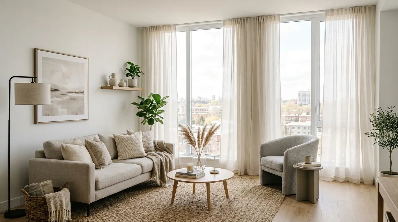 small apartment aesthetic ideas Floor-Length Curtains
