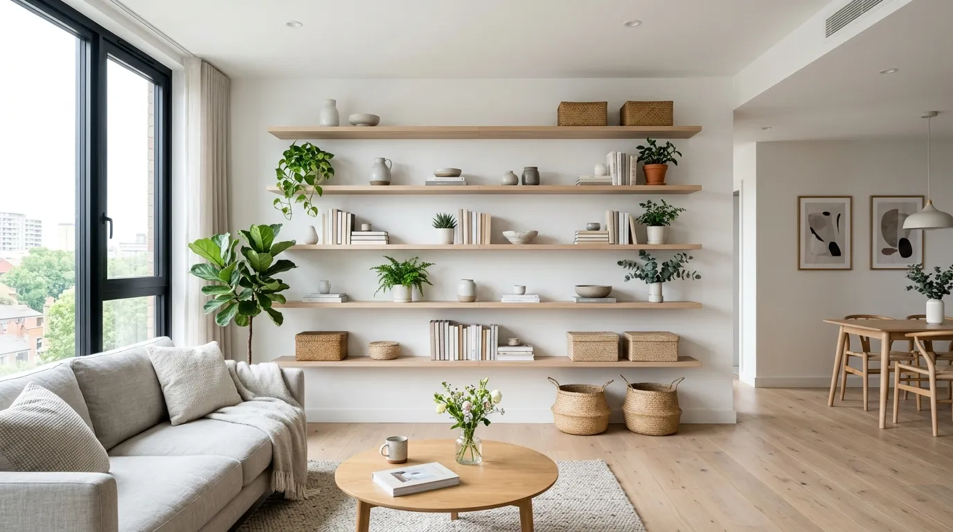 small apartment aesthetic ideas Vertical Shelving