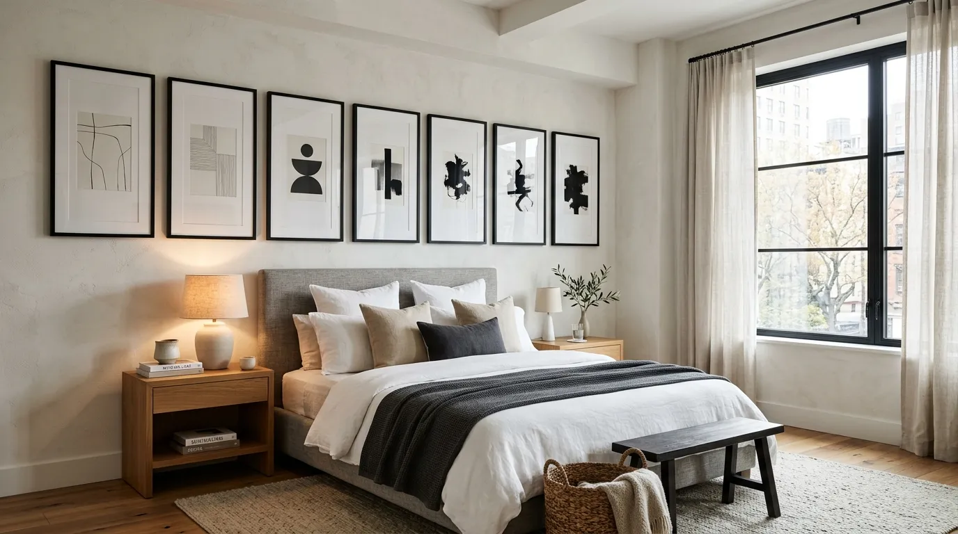 small apartment bedroom ideas for couples Vertical Wall Art