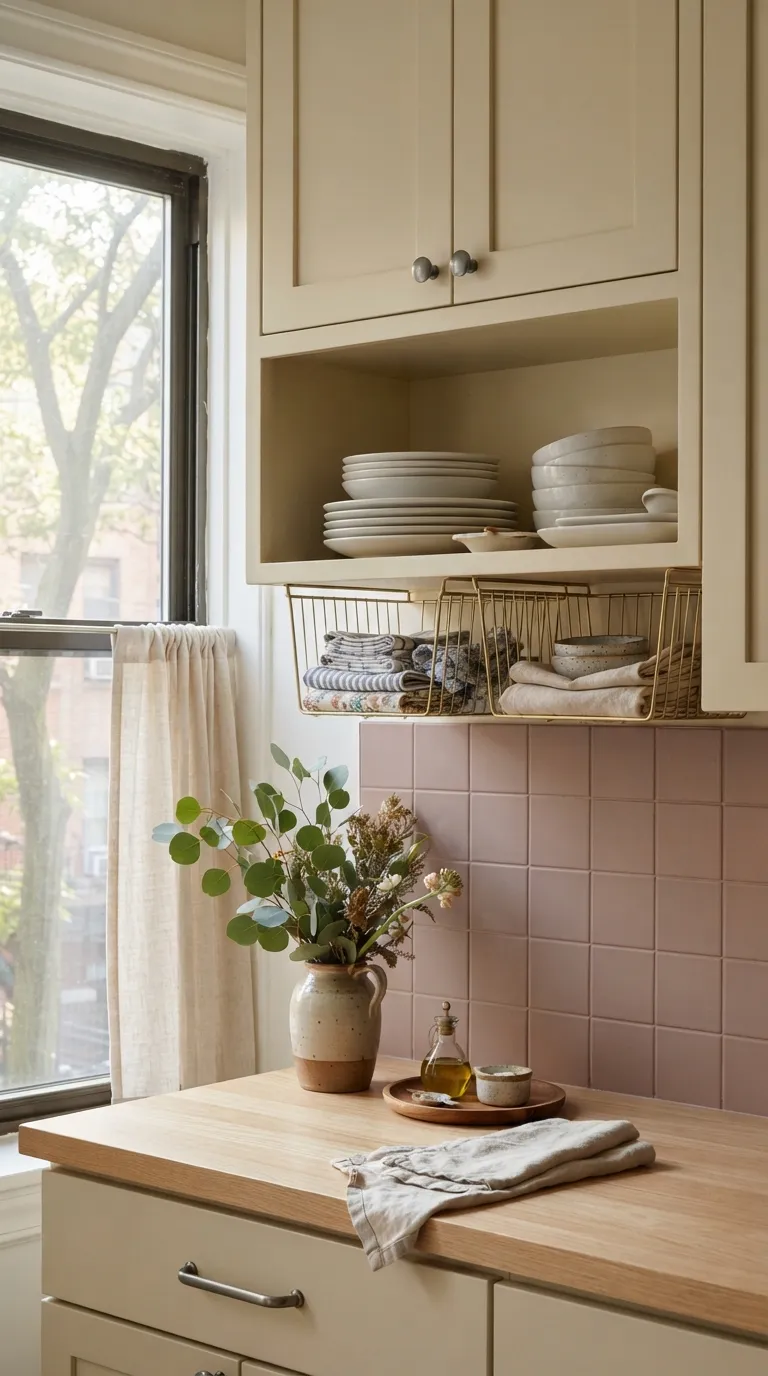 small apartment kitchen organization ideas Add Under-Shelf Baskets