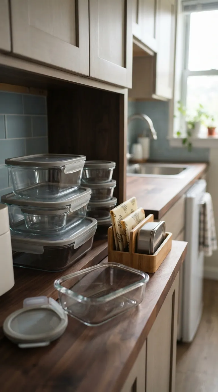 small apartment kitchen organization ideas Choose Stackable Containers