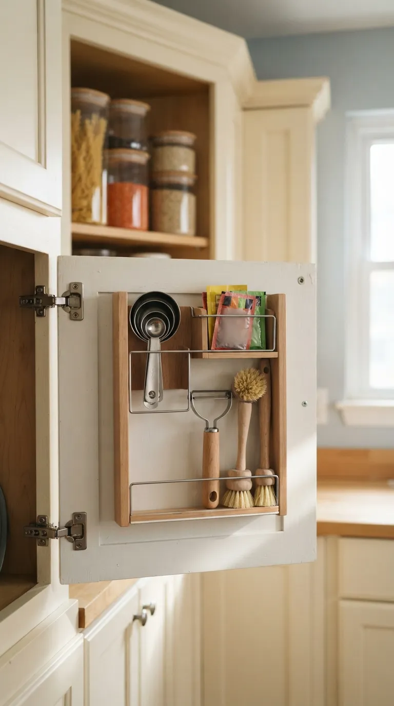 small apartment kitchen organization ideas Claim the Cabinet Door