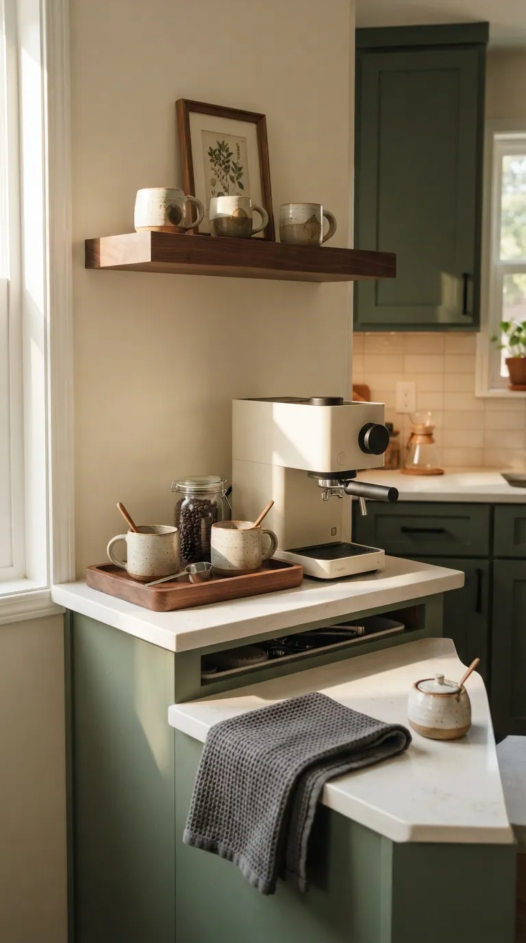 small apartment kitchen organization ideas Create a Coffee Corner