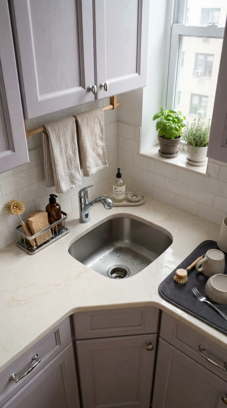 small apartment kitchen organization ideas Use Sink-Side Space