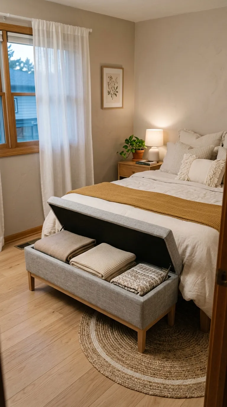 small bedroom storage ideas Bedside Storage Bench
