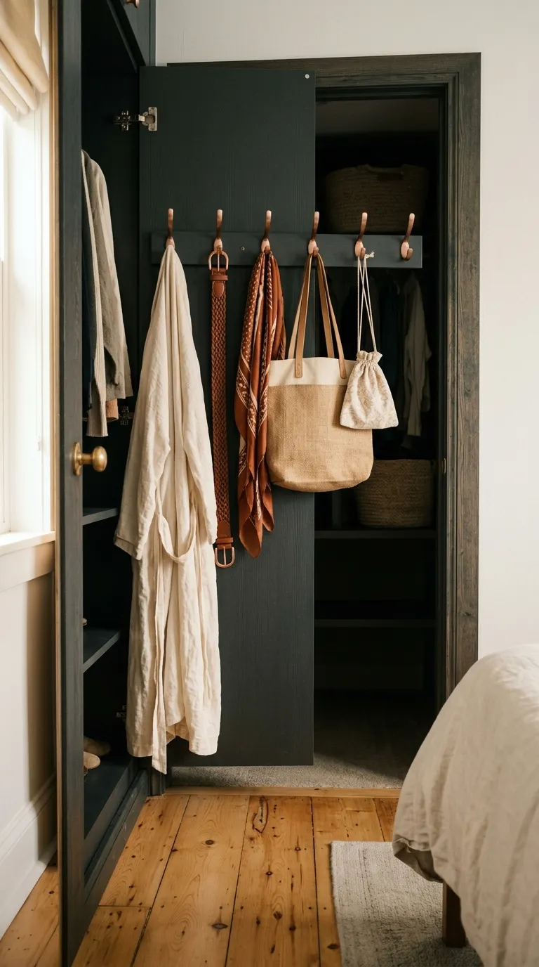 small bedroom storage ideas Closet Door Hooks