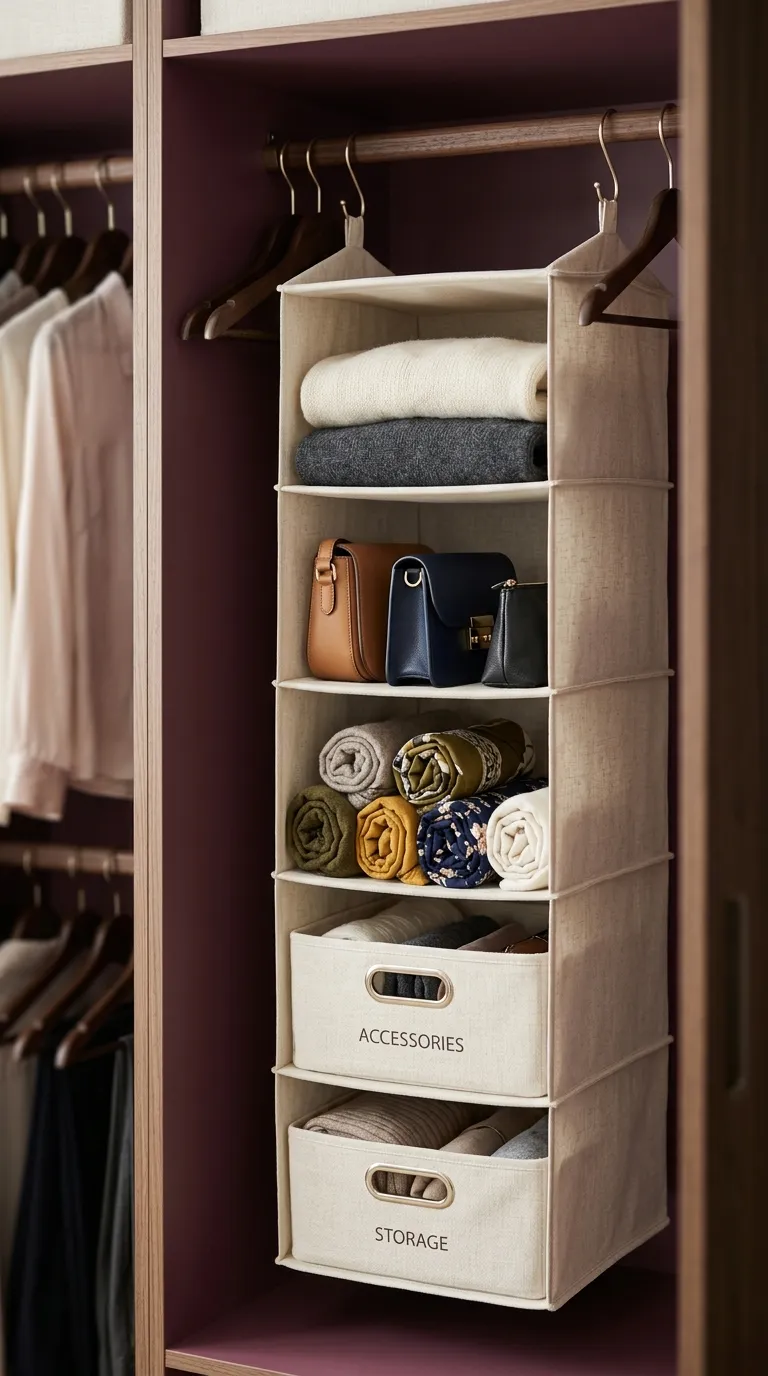small bedroom storage ideas Hanging Closet Shelves