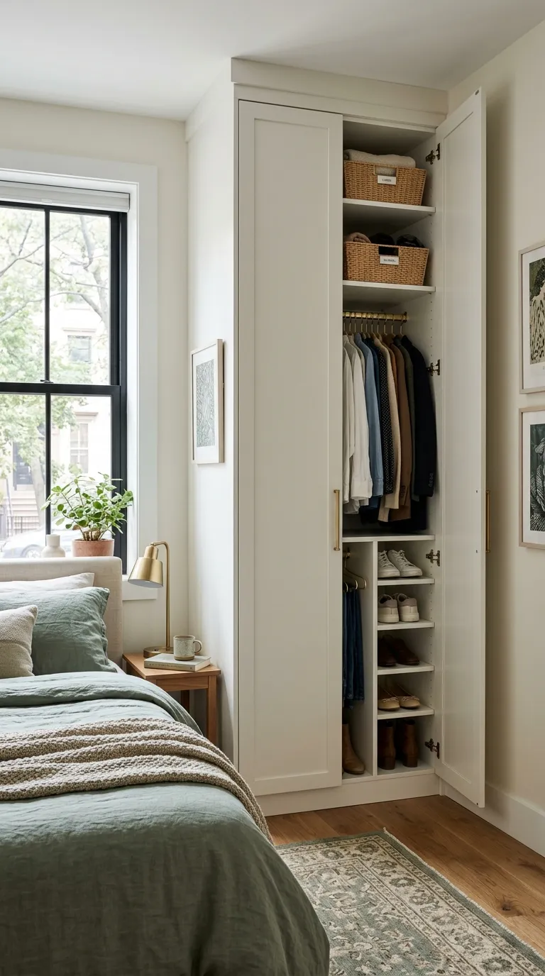 small bedroom storage ideas Slim Wardrobe Sections