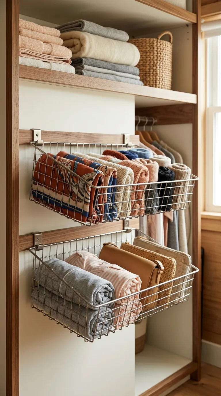 small bedroom storage ideas Under-Shelf Baskets
