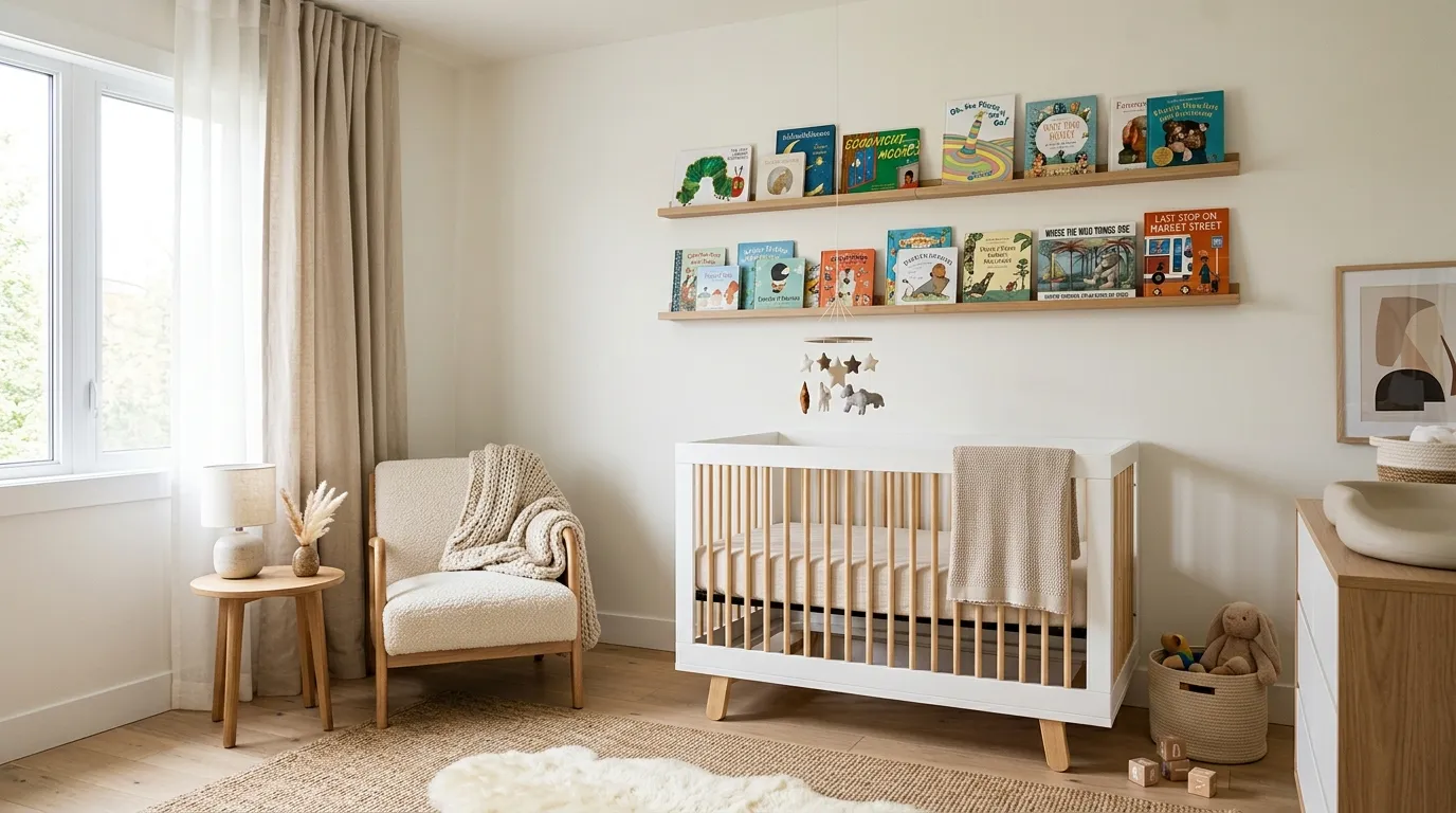 small nursery decor ideas Floating Book Ledges