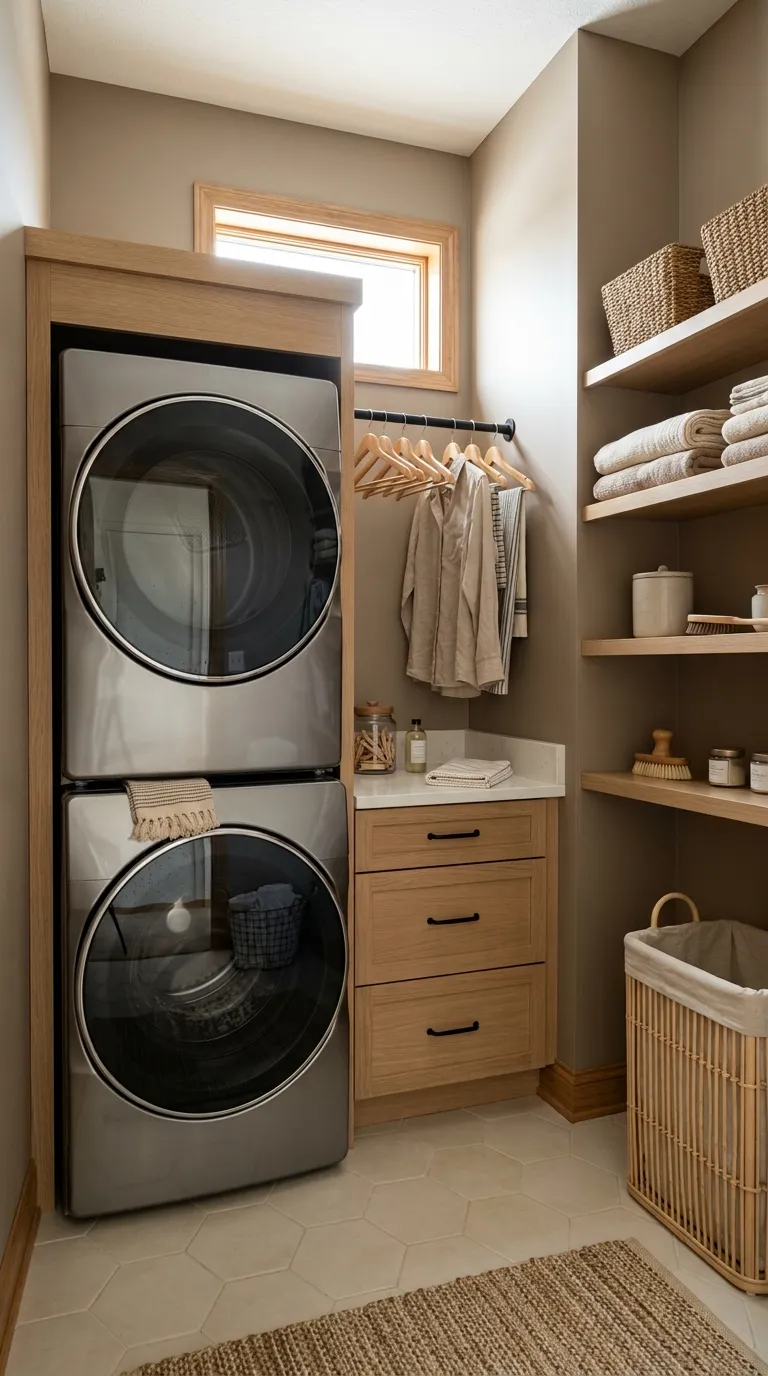 stackable washer dryer laundry room ideas Add a Laundry Station